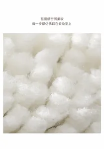 Macro detail of high-density 1800g/m² plush fiber texture on bathroom rug mat