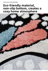 Close-up of plush butterfly carpet with non-slip backing and soft eco-friendly texture