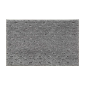 Dikke donkergrijze badmat met absorberende textuur en antislip achterzijde