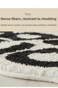 Close-up of thick microfiber bath mat featuring dense plush texture and non-shedding fibers