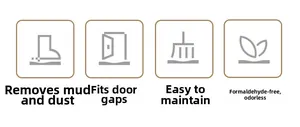 Thick entryway mat features dust removal, slim design, easy cleaning, and eco-friendly material