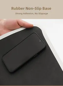 Detail of non-slip rubber backing on linen bath mat with durable anti-skid texture