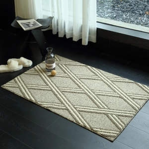 Alfombrilla de Entrada Moderna Tejida Geométrica de Polipropileno Antideslizante Lavable Tapis para Decoración del Hogar