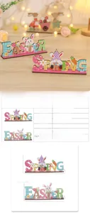 Detailed dimensions and product parameters for cartoon Easter wooden letter ornaments
