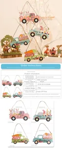 Detailed size specifications for Easter wooden car pendants with dimensions and weight info