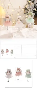 Detailed size specifications for angel tree pendants with plush wings and bells