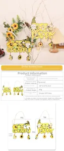 Detailed size specifications for bee-themed wooden wall plaques with rustic hemp rope hanger
