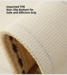 Detail of TPR rubber non-slip backing with pyramid grid texture for kitchen floor mat