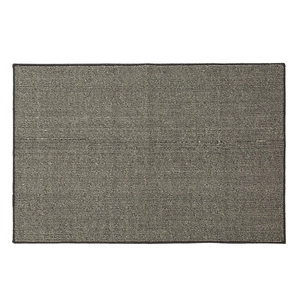 Minimalist rectangular striped indoor doormat in coffee and beige woven pattern