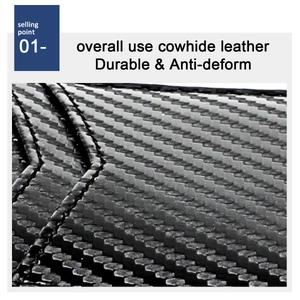 Close-up of durable black cowhide leather with carbon fiber texture on RFID wallet
