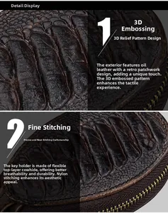 Close-up of crocodile texture on genuine cowhide leather with 3D embossed sewing detail