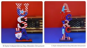 Décorations de table en bois USA et AMERICA pour le Jour de l'Indépendance US