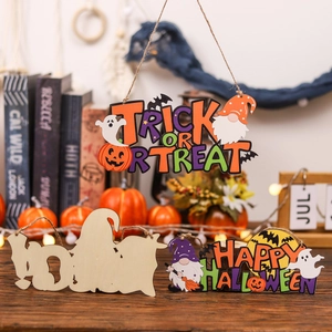 Decorazione da appendere in legno Halloween con lettere Trick or Treat e temi festivi