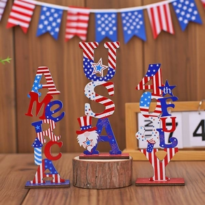 Décoration de table 3 pièces jour de l'indépendance USA avec gnomes et étoiles