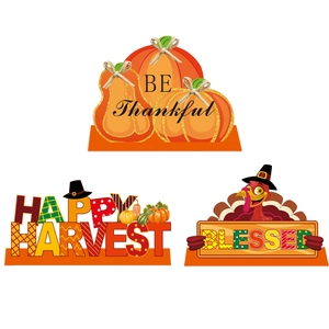 Segnali in Legno per Tavolo del Ringraziamento Decorazioni per Festa del Raccolto Zucca Tacchino Happy Harvest Blessed Casa Festa Ornamenti