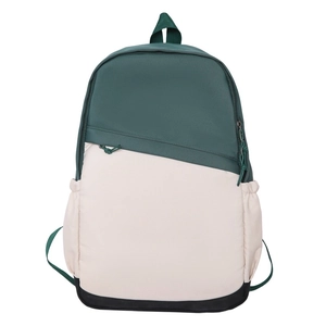 Waterproof nylon business backpack in tricolor patchwork for commuting and laptop use