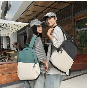 Waterproof nylon business backpacks in contrasting color tones for daily office commute