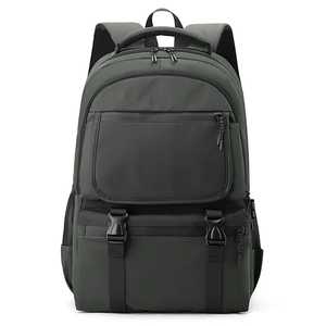 Green and black multi-functional laptop backpack with waterproof nylon and large capacity