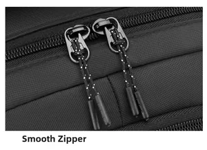 Close-up of smooth dual zippers with woven pull cords on durable ripstop nylon fabric