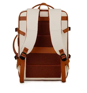 Breathable honeycomb mesh back and padded straps of this laptop backpack