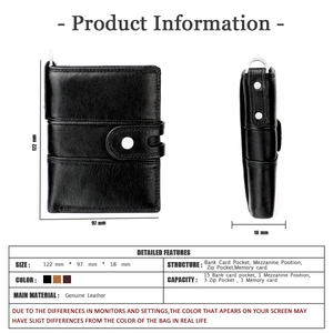 Detailed view of genuine leather wallet interior with 15 card slots and RFID protection