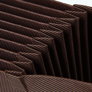 Brown accordion style interior card holder with durable fabric texture and multi-slot design