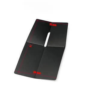 Technical parameter view of the black matte RFID credit card holder showing dimensions