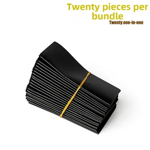 Close-up of 20-piece bundle of black RFID blocking wallet inner sleeves with matte finish