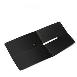 Detail view of the black matte internal card slots for RFID blocking aluminum wallet