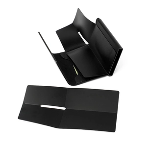 Minimalist black aluminum RFID blocking credit card holder with internal slot dividers