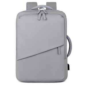 Large travel backpack for women with USB port and waterproof laptop compartment in grey
