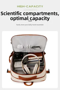 Detailed interior of high-capacity backpack with organized compartments for electronics