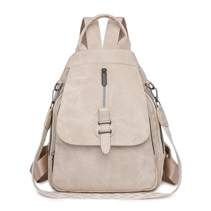 Women Fashion Backpack PU Leather Large Capacity Vintage Travel Casual School Bag Geometric Pattern Strap