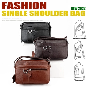 Three colors of genuine leather crossbody bags with RFID protection and multi-way usage