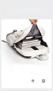 Large capacity travel backpack interior detail for 15.6 inch laptop and accessories
