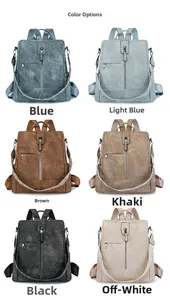 Aperçu des couleurs des sacs à dos en cuir PU en bleu, marron, noir et beige