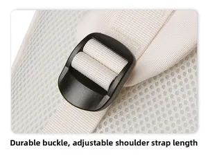 Close-up of adjustable backpack shoulder straps with breathable mesh and sturdy buckle