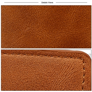 Macro detail of premium brown leather texture with precision stitching and oiled edges
