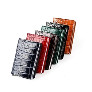 Crocodile pattern aluminum card holder wallet with RFID protection in six stylish colors