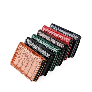 Crocodile pattern aluminum wallet and credit card holder in six assorted elegant colors