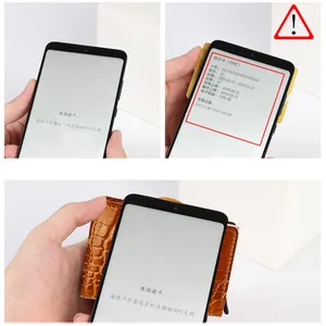 Brown crocodile leather RFID wallet demonstrating NFC blocking and card reading function