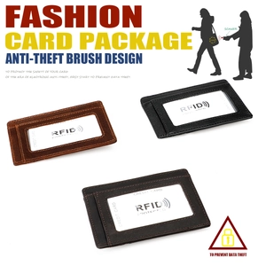 Détail du porte-carte en cuir anti-RFID pour Airtag en noir, marron et couleur café