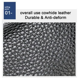 Macro detail of black cowhide leather showing natural grain and durable texture