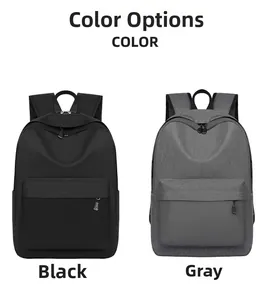 Detailed color display of large capacity oxford backpacks in black and grey finishes