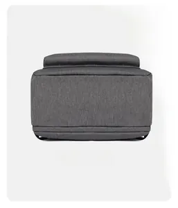 Detail view showing the reinforced base and fabric texture of a large Oxford backpack