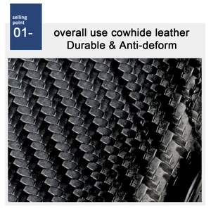 Detail of durable black woven cowhide leather texture with anti-deform properties