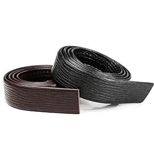 Macro detail of high-quality top grain cowhide leather belts with premium water ripple texture