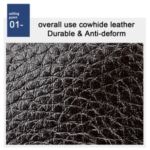 Macro shot of black cowhide leather featuring natural lychee texture and oily sheen