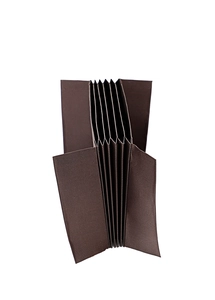 Detailed view of dark brown accordion card holder inserts with nylon twill fabric texture