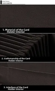 Macro detail of brown twill fabric accordion interior for large capacity card holder